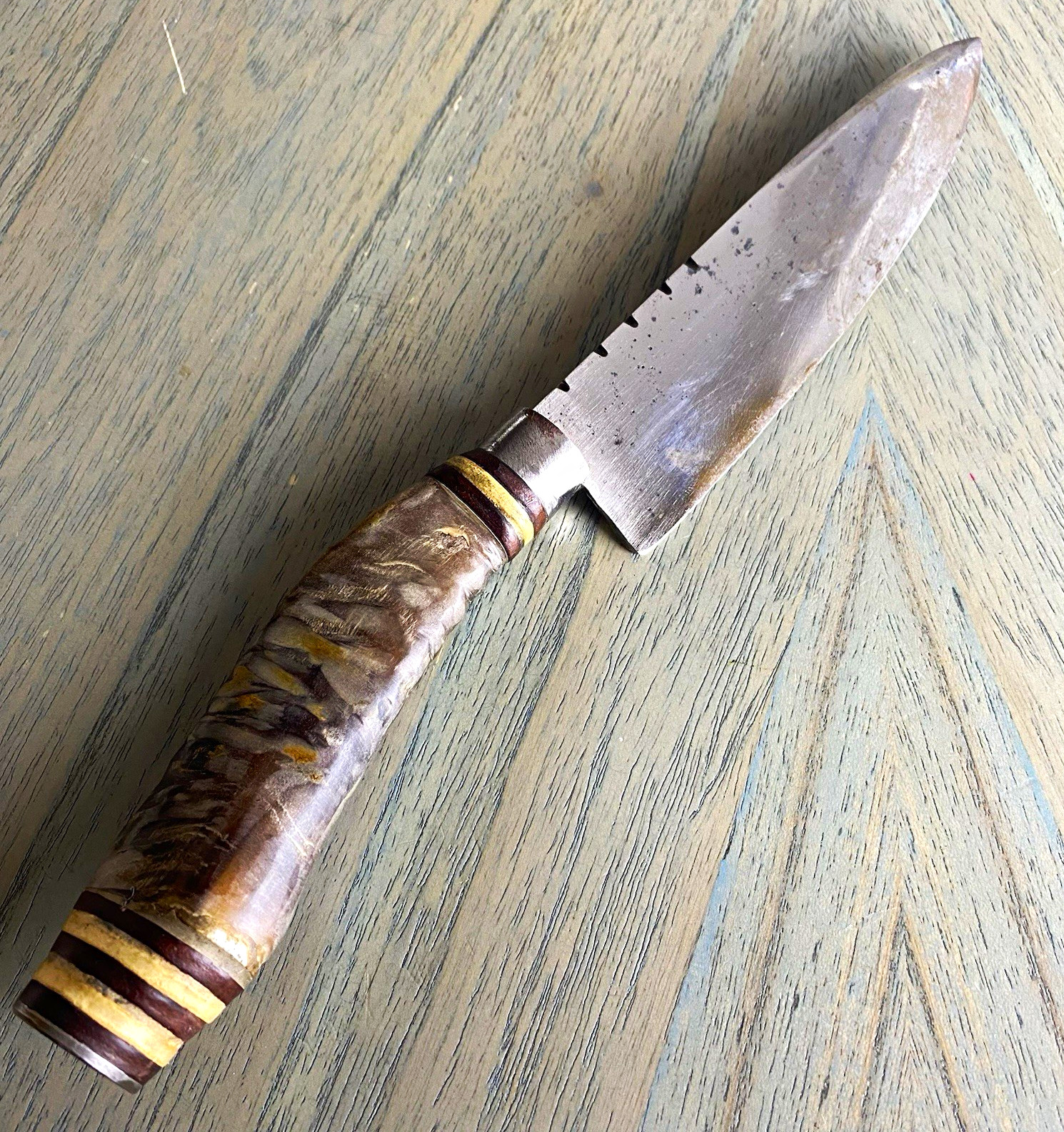 Vintage Argentine Gaucho Verijero Knife Horn Handle Coin Republica Argentina Vintage Argentine Gaucho Verijero Knife Horn Handle Coin Republica Argentina