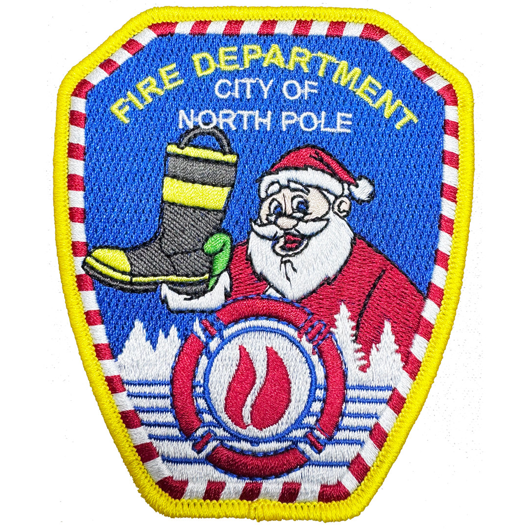 BL4-013 Santa Claus Fire Fighter City of North Pole Fire Department style iron-o