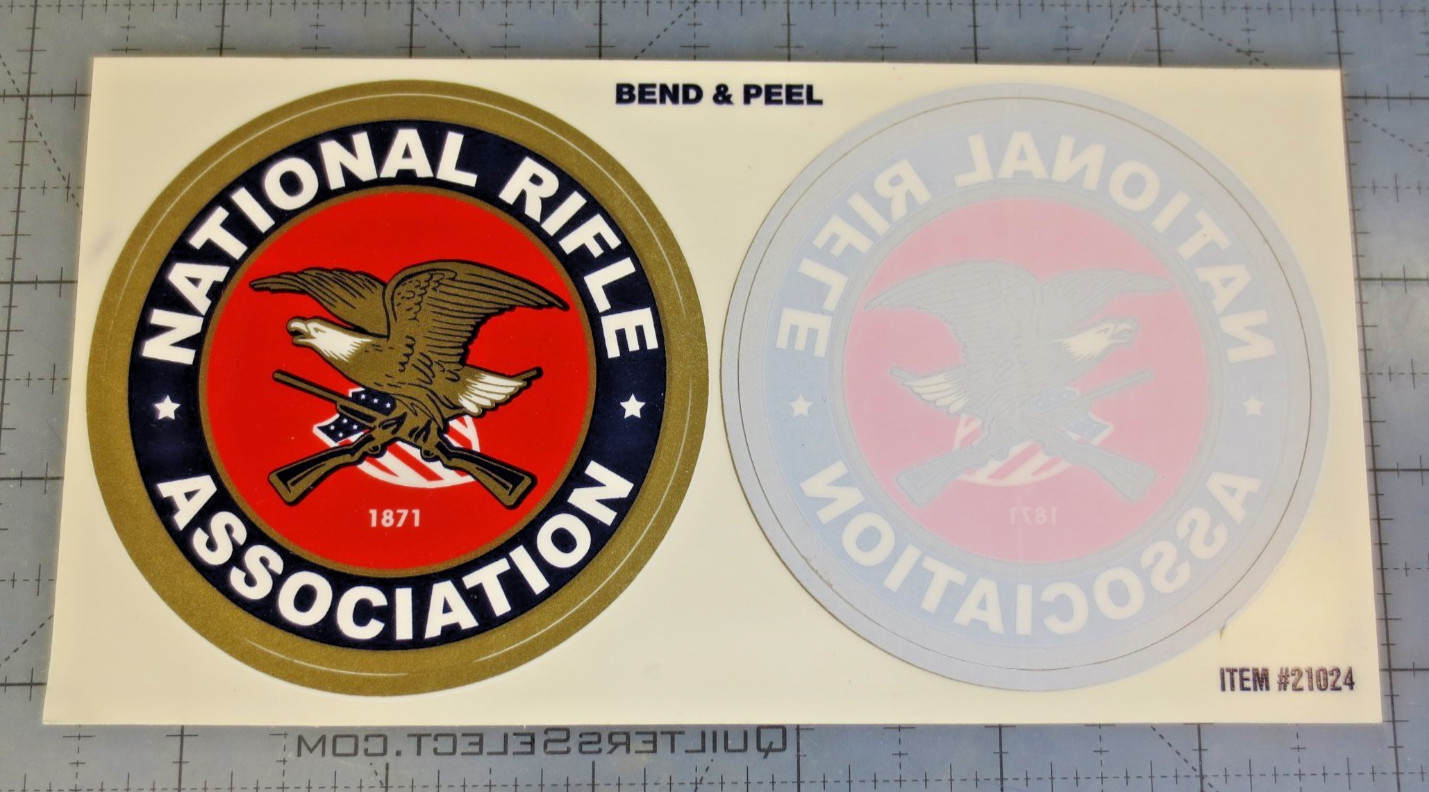 Vintage NATIONAL RIFLE ASSOCIATION Pair of Stickers - Front & Back Sticking Vintage NATIONAL RIFLE ASSOCIATION Pair of Stickers - Front & Back Sticking
