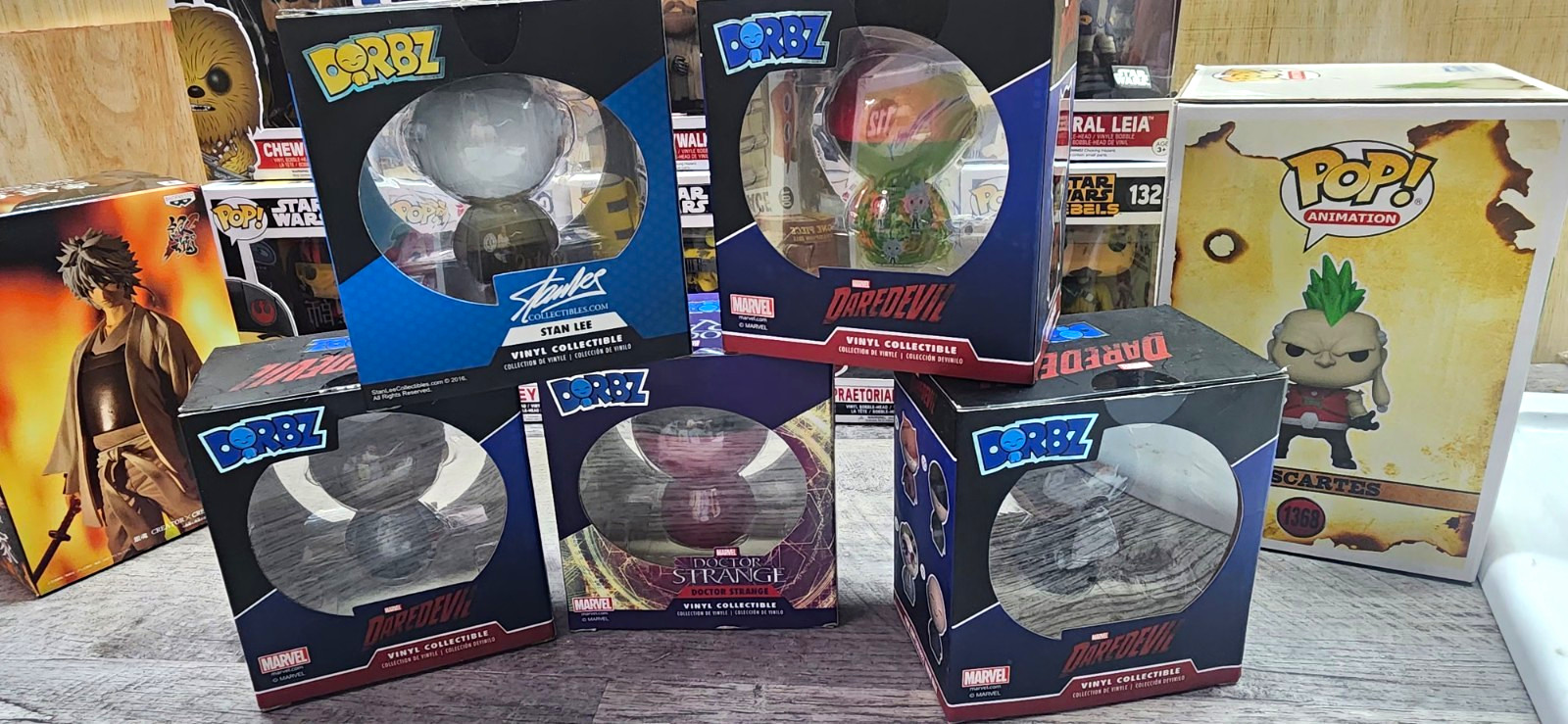 Funko Dorbz Marvel Vinyl Exclusive Boxed Mixed Lot Stan Lee Daredevil 5-Pack