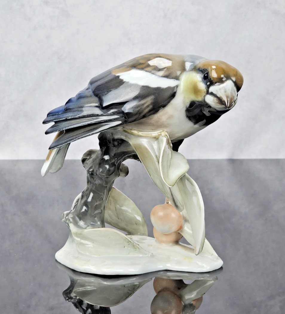 VTG Rosenthal Hawfinch #1652 Porcelain Bird Figurine Kirschkernbeisser Germany