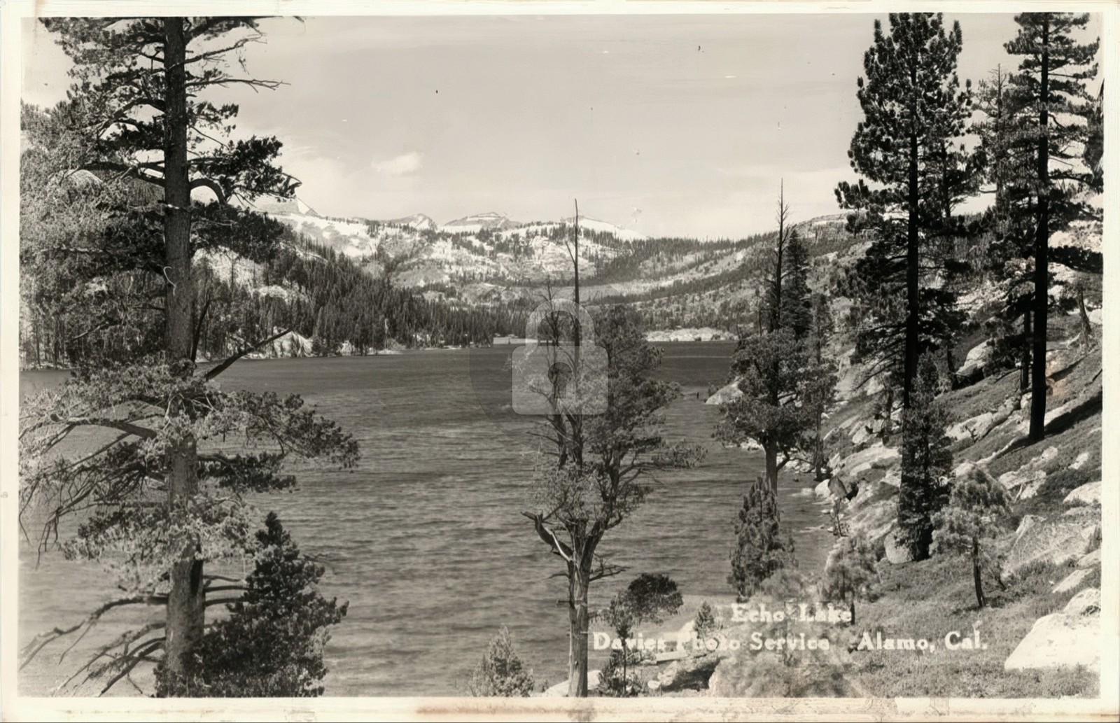 Echo Lake California El Dorado Co Lake Tahoe Davies 1947 RPPC Postcard COPY Echo Lake California El Dorado Co Lake Tahoe Davies 1947 RPPC Postcard COPY
