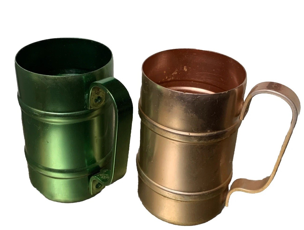 Vintage Emson Ware 2 Piece Set Aluminum Tumblers Handled Cups USA