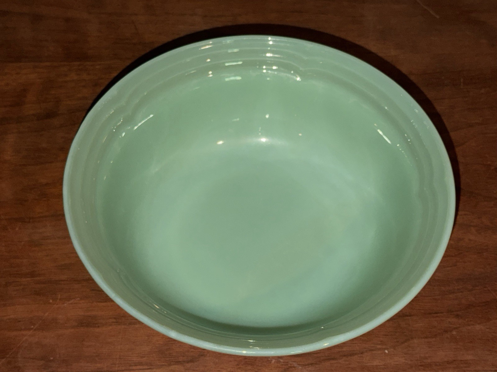 1950s Fire-King Jadeite Serving Vegetable Bowl Three Bands Pattern HTF