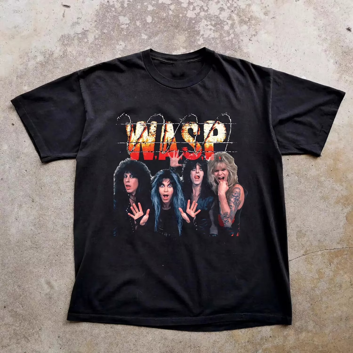 Rare W.A.S.P. Band Member VTG Short Sleeve Size All Size Black