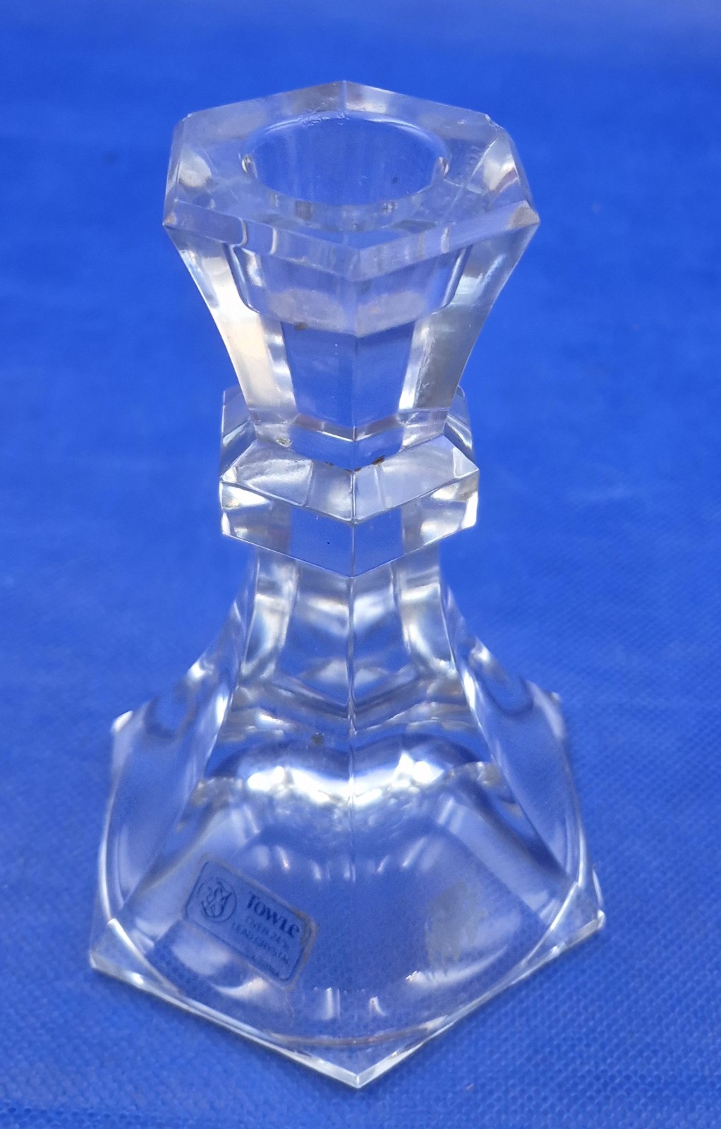 Vintage Towle Austrian Lead Crystal Hexagonal Candle Holder 5\ Vintage Towle Austrian Lead Crystal Hexagonal Candle Holder 5\