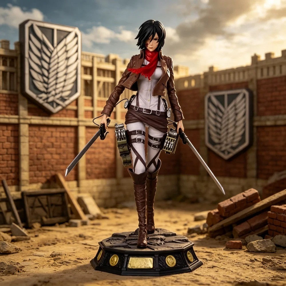  Anime Attack on Titan Figures Mikasa Ackerman Figure 30cm/11.81inch PVC Ackerma