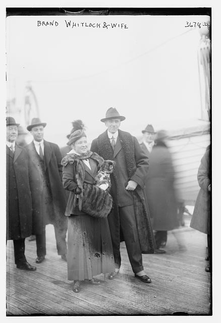 Photo:Brand Whitlock Wife with Dog 1910s Portrait