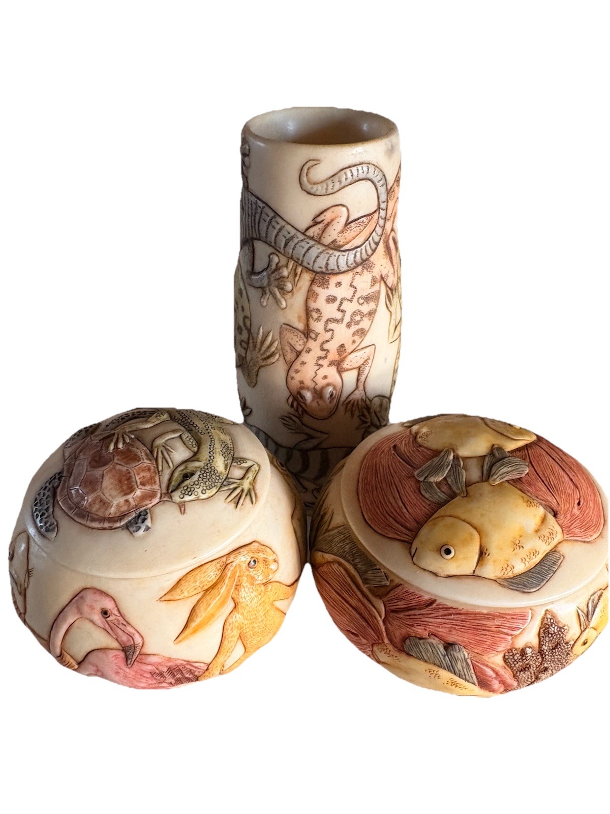 Vintage Jardinia 3pc Lot - On a Limb, Fanfair, & Zootime Trinket Boxes Vintage Jardinia 3pc Lot - On a Limb, Fanfair, & Zootime Trinket Boxes
