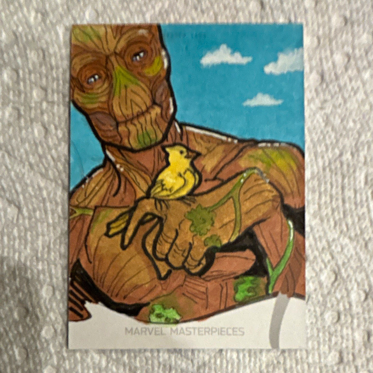 Upper Deck 2022 Marvel Masterpieces Groot Sketch Auto 1/1 Elise M. Strong