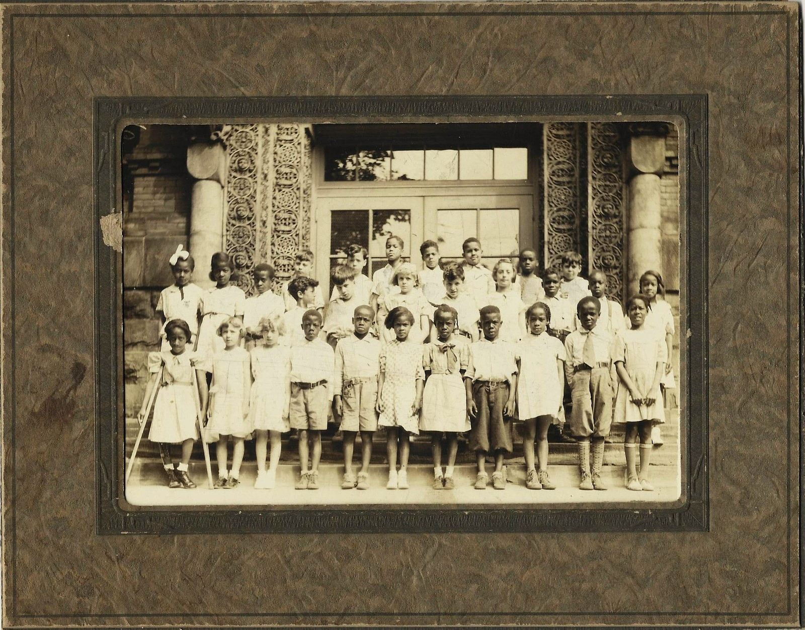 Vintage c1930 Photograph~African American Children~Integrated Class~One Disabled