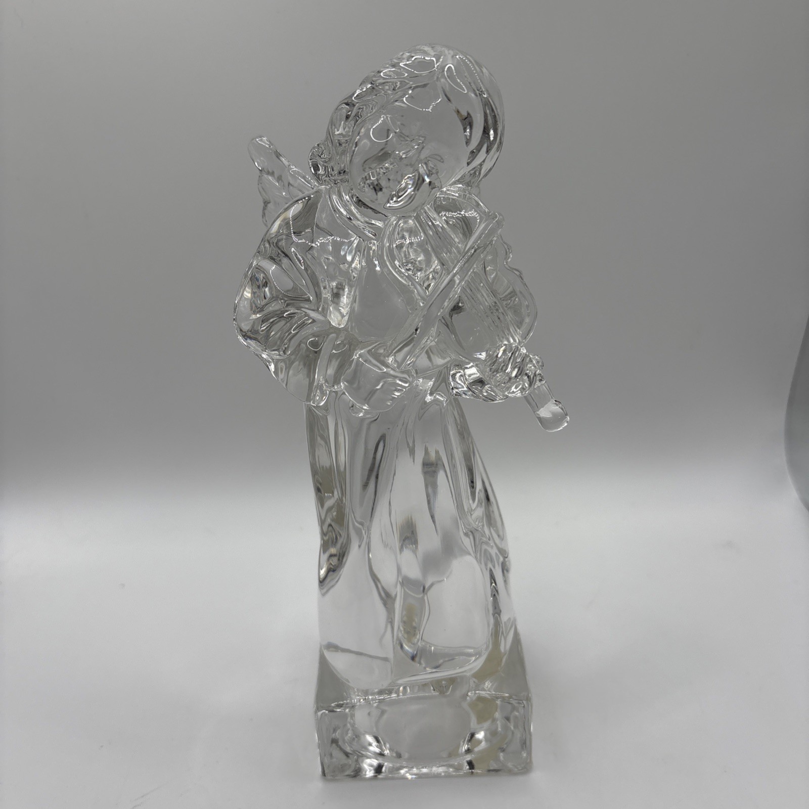 New Mikasa Herald Collection Full Lead Crystal Angel Playing Violin Figurine 8H New Mikasa Herald Collection Full Lead Crystal Angel Playing Violin Figurine 8H