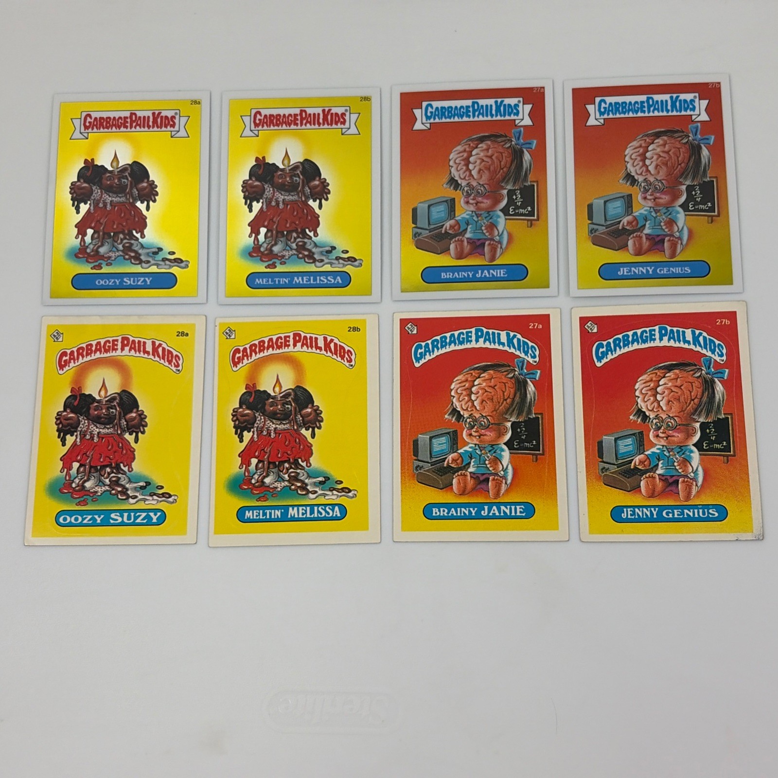 Garbage Pail Kids OS1 1985 27a 27b 28a 28b w/ Matching Chrome Cards Lot of 8 USA