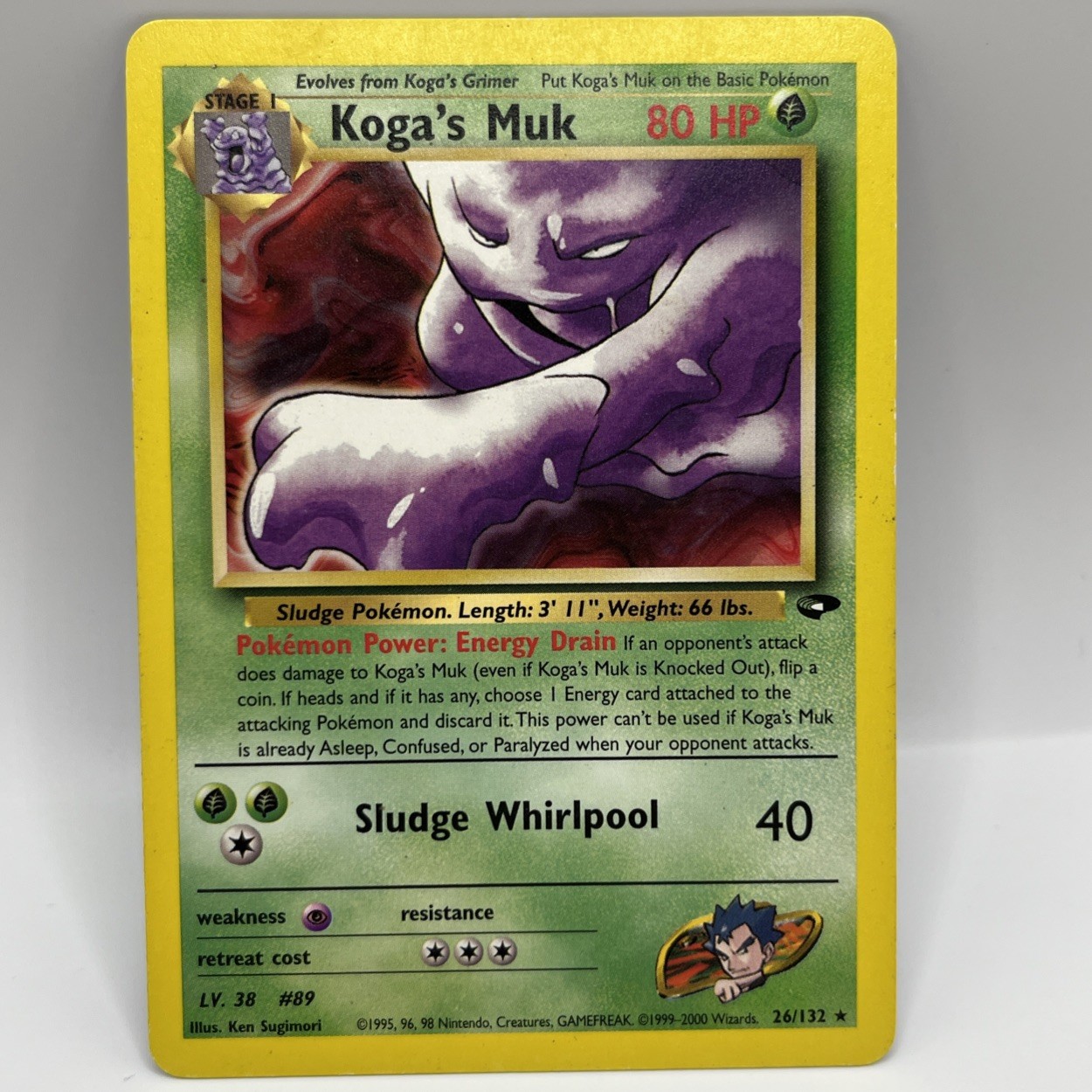LP / NM KOGA\'S MUK 26/132 POKEMON RARE GYM CHALLENGE VINTAGE CARD NEAR MINT LP / NM KOGA\'S MUK 26/132 POKEMON RARE GYM CHALLENGE VINTAGE CARD NEAR MINT