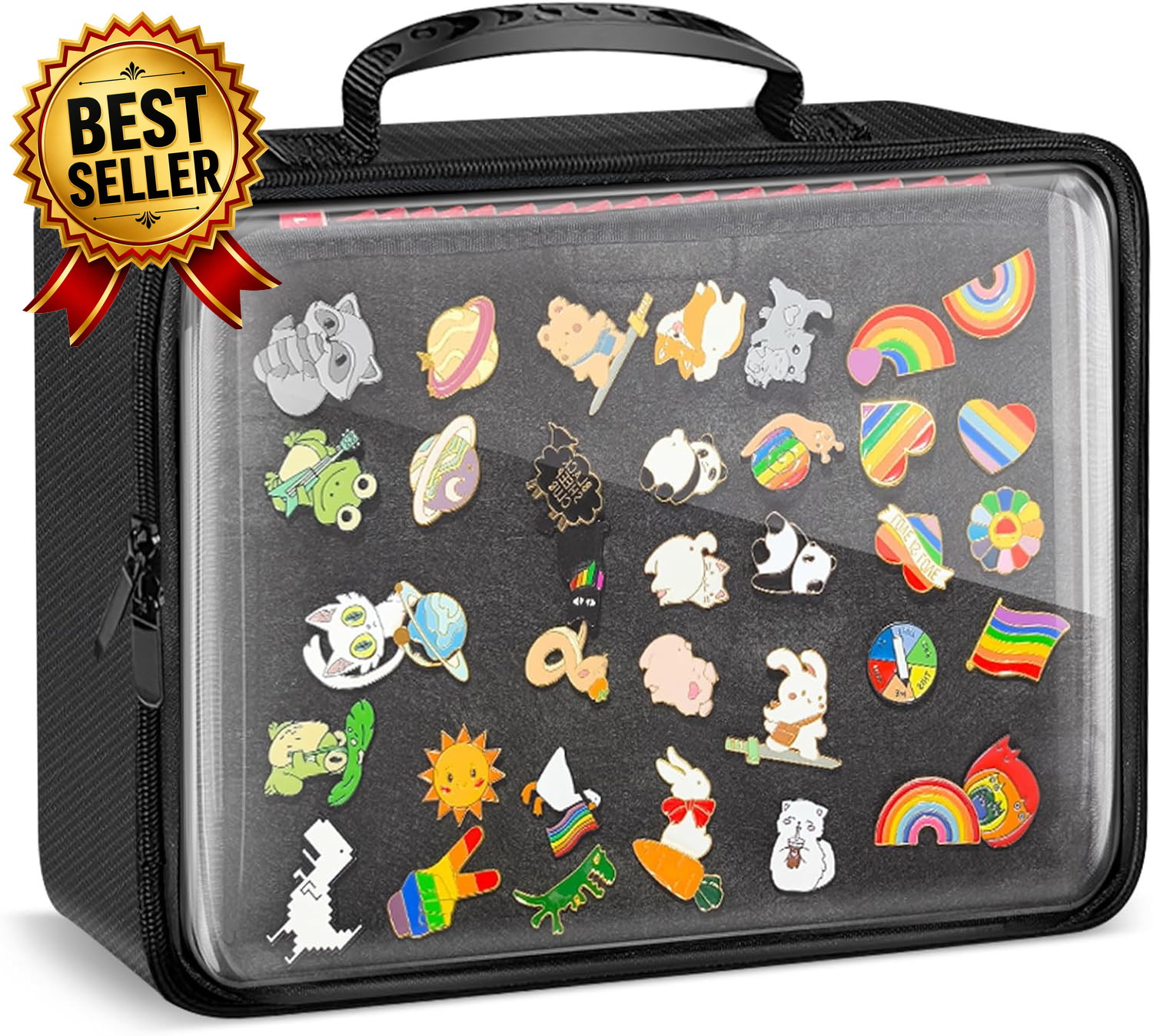 Enamel Pin Display Book, 18 Page Pin Bag for Collectors Pin Board Storage and Or