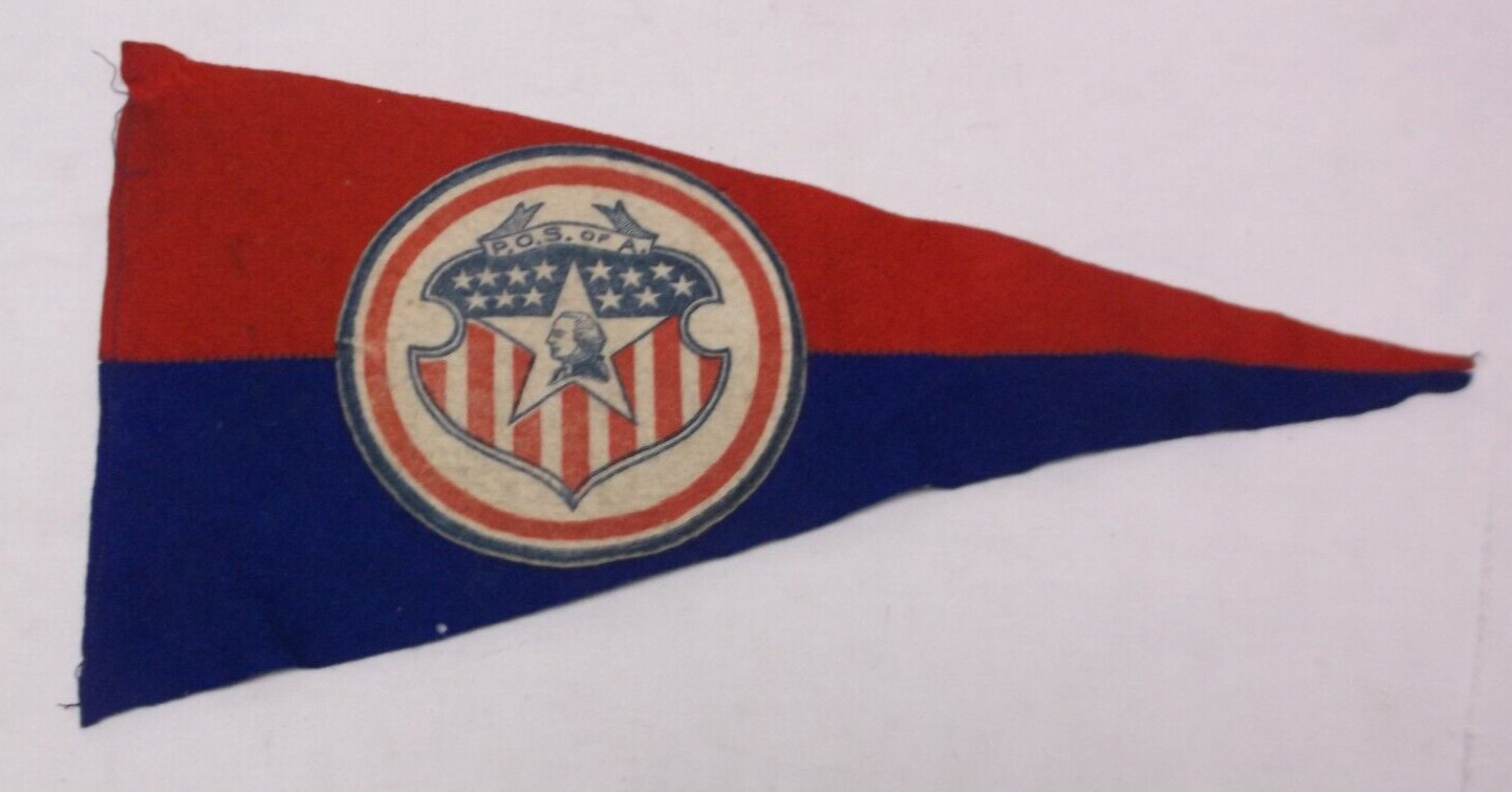 Antique P.O.S. of A. 13 Star George Washington Felt Pennant POS of A Antique P.O.S. of A. 13 Star George Washington Felt Pennant POS of A
