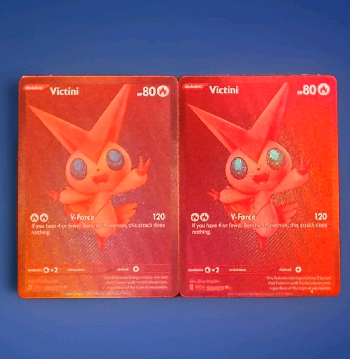 Custom Fan Art Set Victini #171/086 & #172/086 Homage Textured Foil Finish Custom Fan Art Set Victini #171/086 & #172/086 Homage Textured Foil Finish