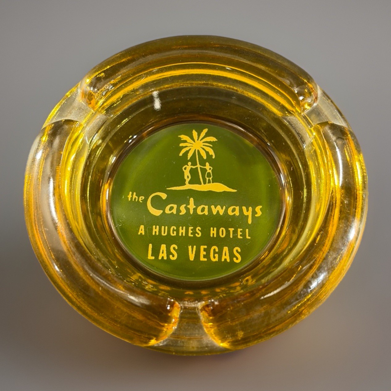 Vintage The Castaways Las Vegas Amber Glass Ashtray Hughes Hotel Casino MCM NV Vintage The Castaways Las Vegas Amber Glass Ashtray Hughes Hotel Casino MCM NV