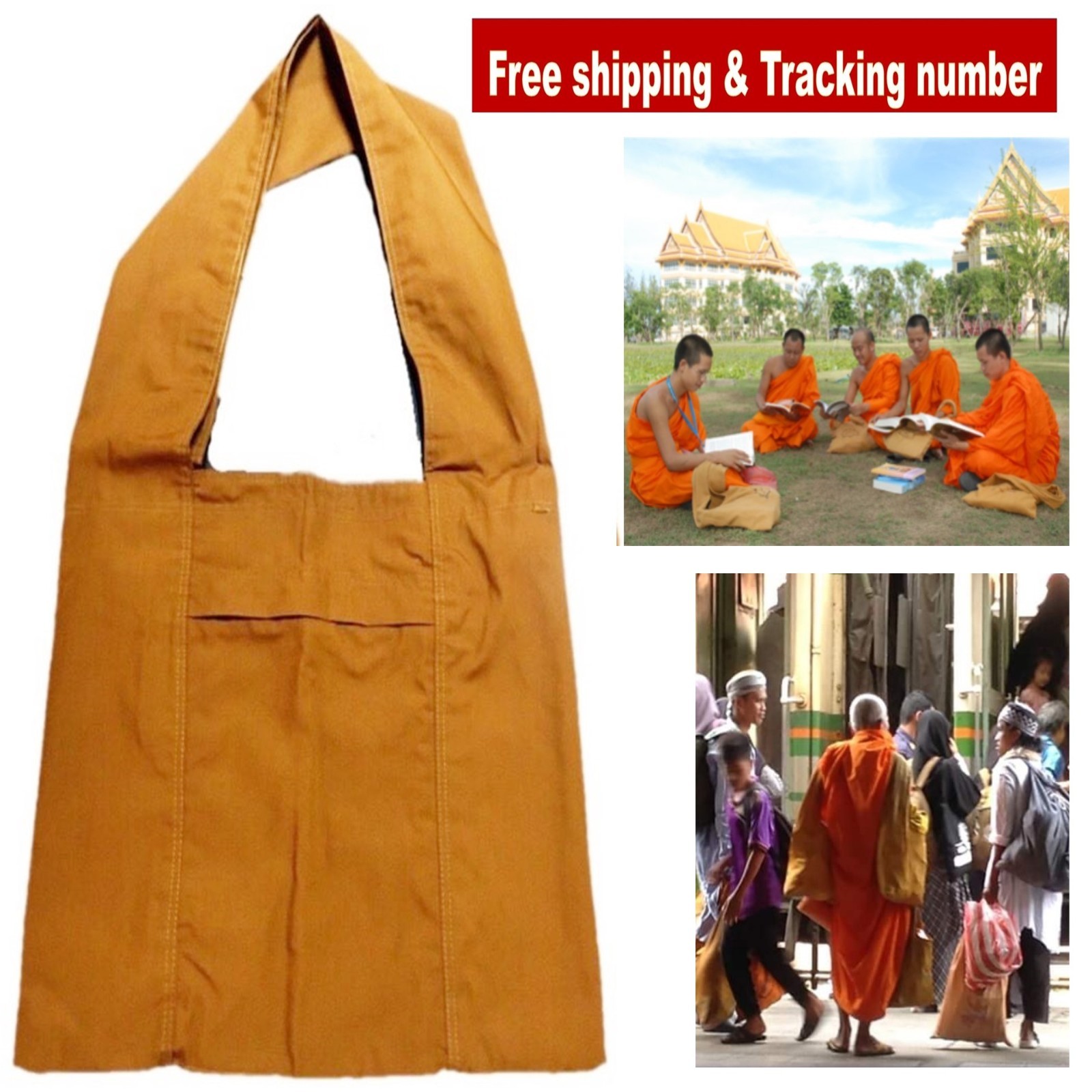 Thai Buddhist Buddha Monk's Bag with Zipper Thai Buddhist Buddha Monk's Bag with Zipper