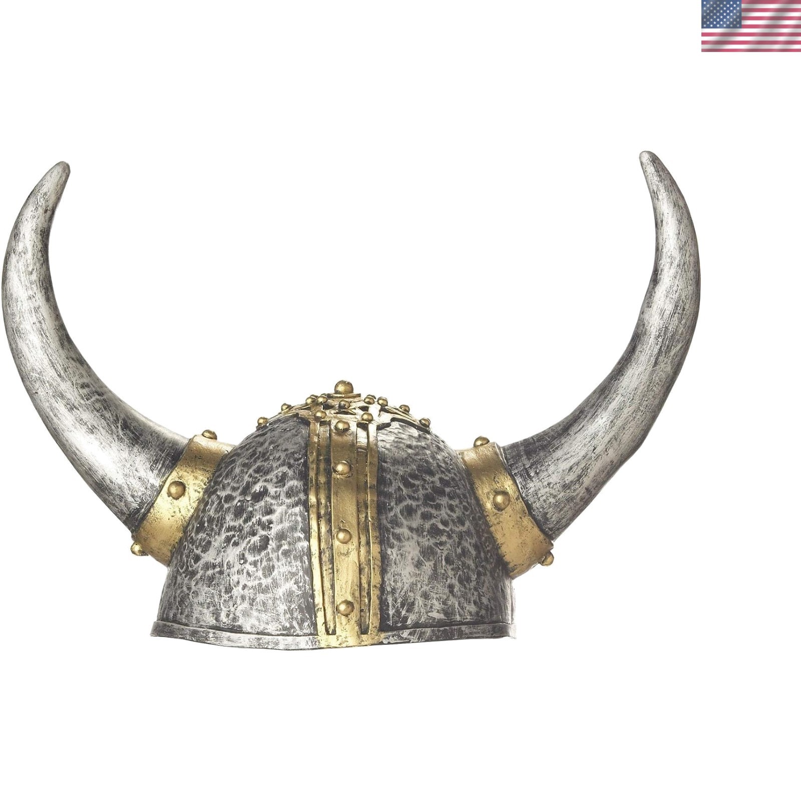 One Size Adult Viking Helmet - Flexible PVC with Iconic Horns, Ideal for Parties