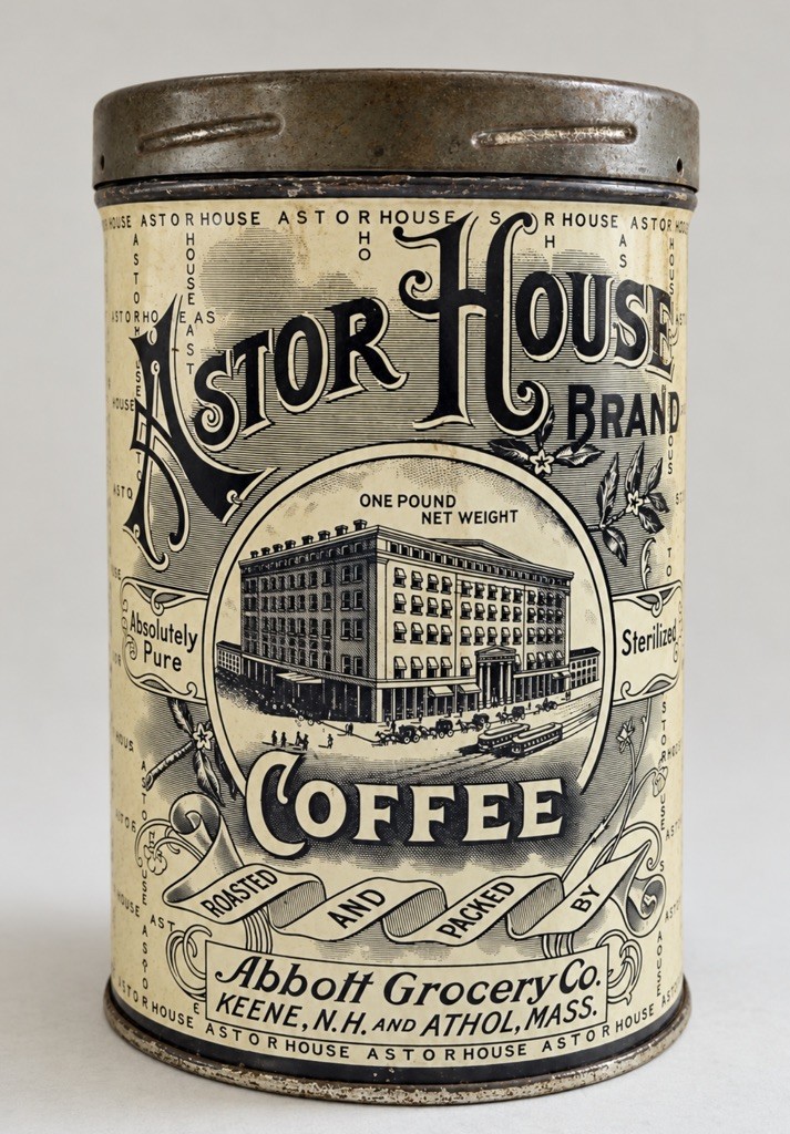 Vintage Astor House Coffee Tin 1 LB Abbott Grocery Co. 6” Advertising Can Vintage Astor House Coffee Tin 1 LB Abbott Grocery Co. 6” Advertising Can