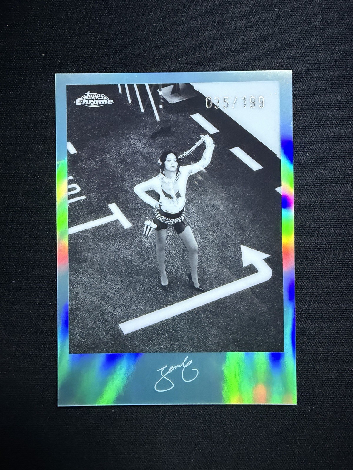 2026 Topps Chrome x Jennie Monochrome Mementos #MM8 Aqua Refractor Parallel /199
