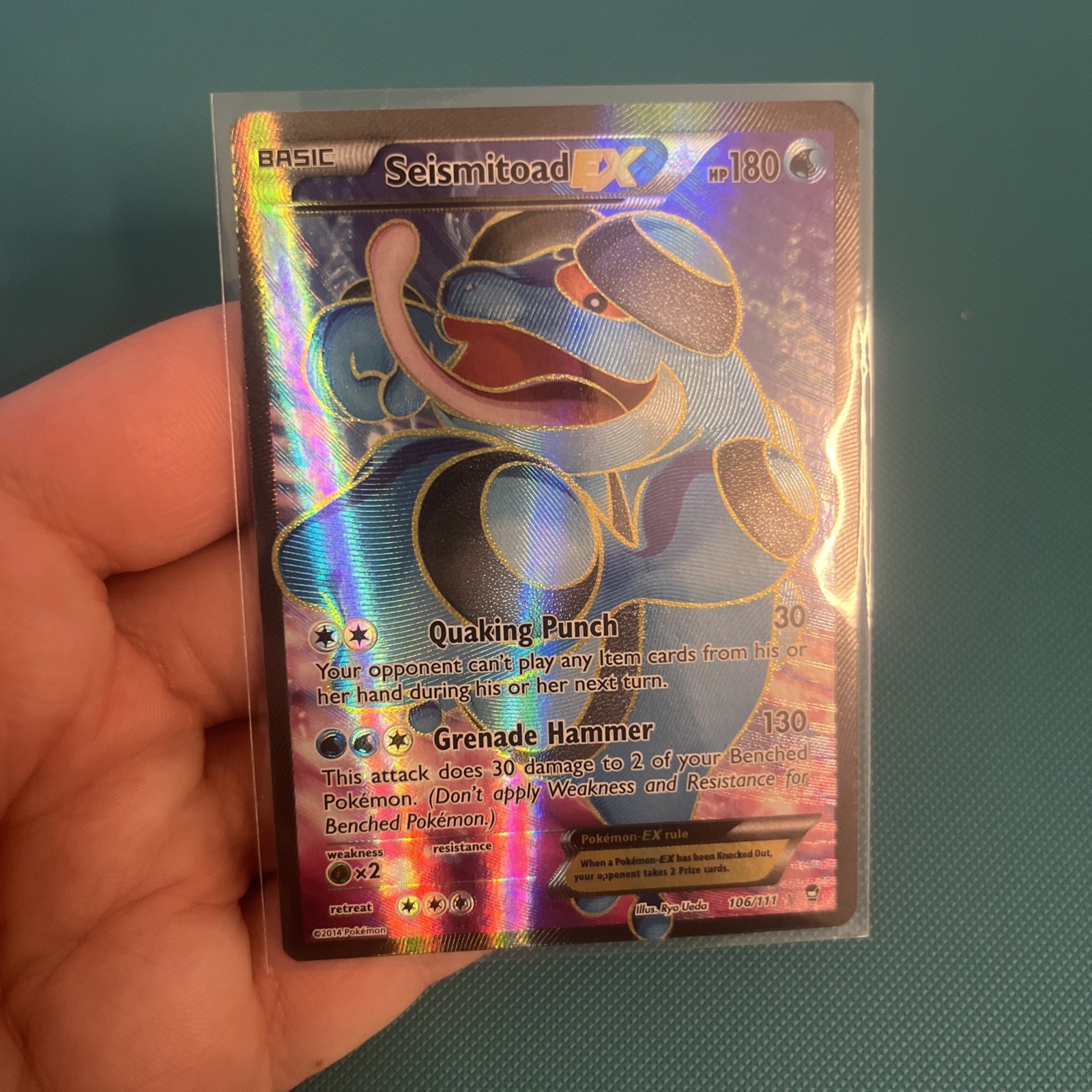 Seismitoad EX 106/111 Ultra Rare Furious Fists Pokemon Holo Near Mint