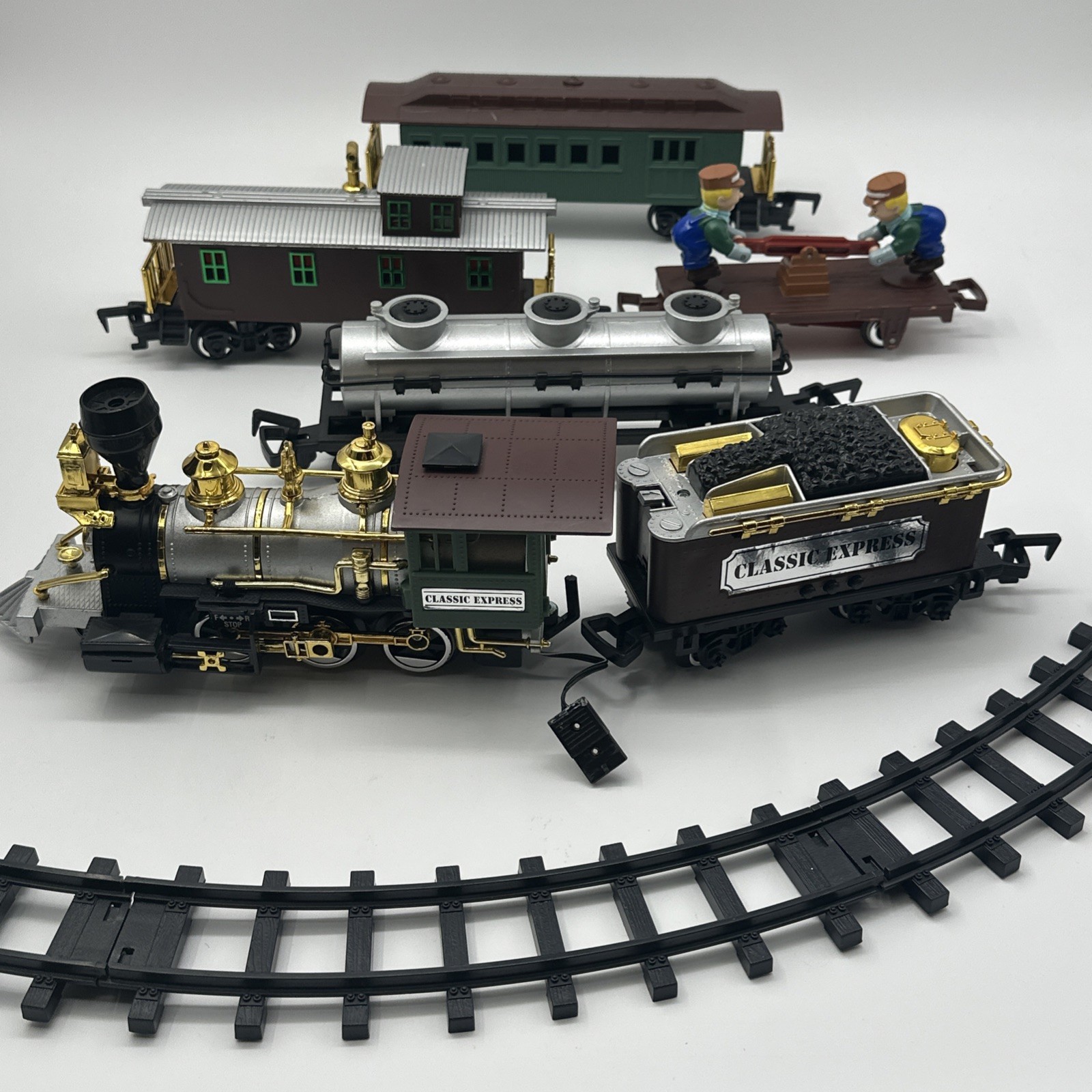Vintage 1992 Toy State 6 Car Train Set Tested Works Extra Track Classic Express