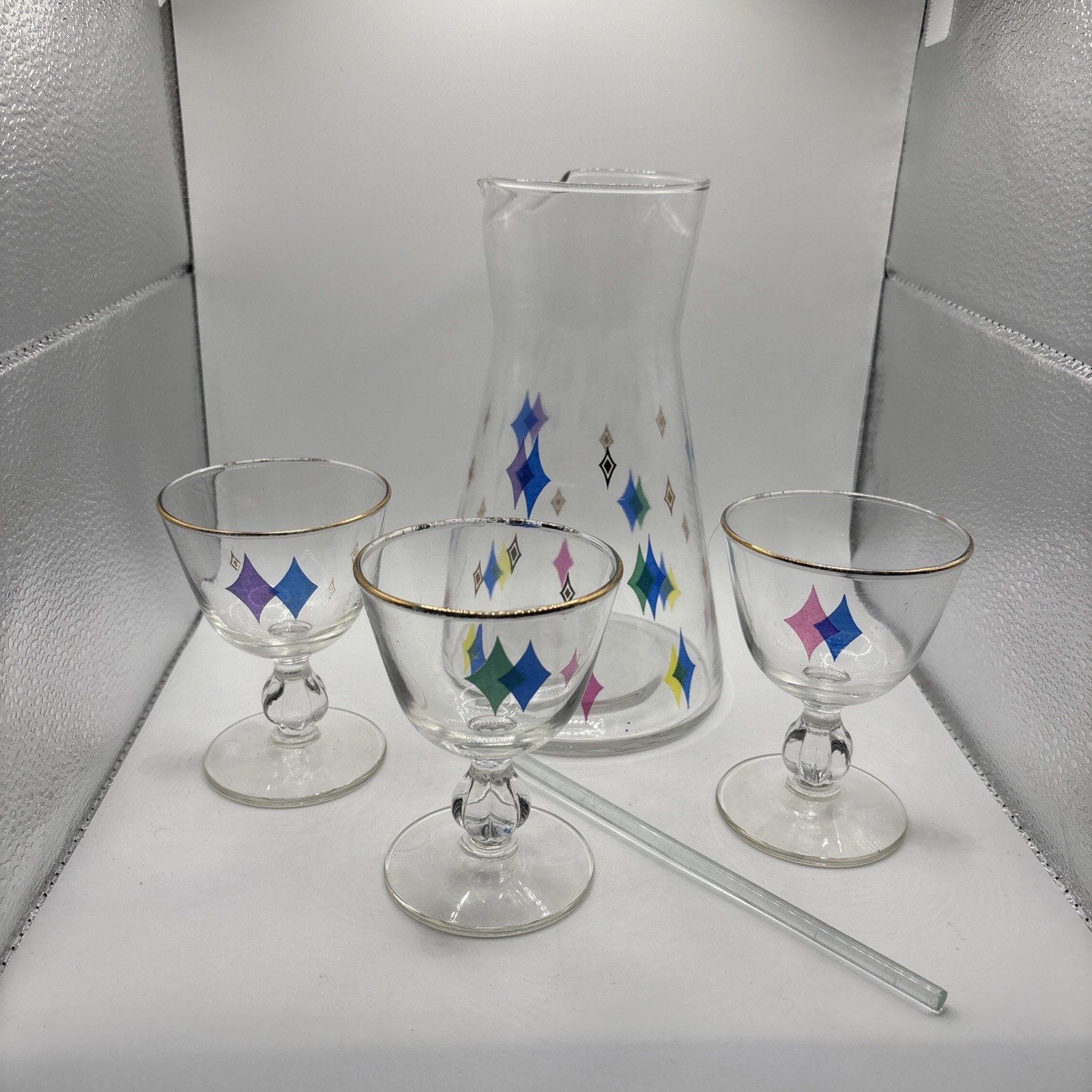 Vintage Libbey Atomic Cocktail Set Mid Century Modern MCM 50s