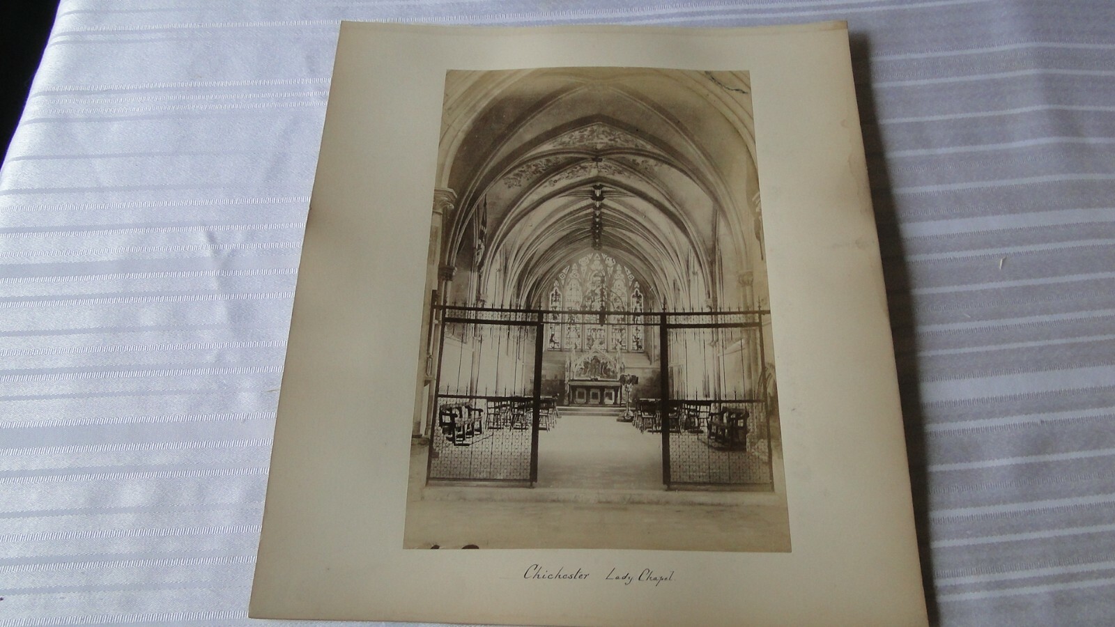 Vintage 19th Century British Albumen Photo Chichester Lady Chapel Vintage 19th Century British Albumen Photo Chichester Lady Chapel