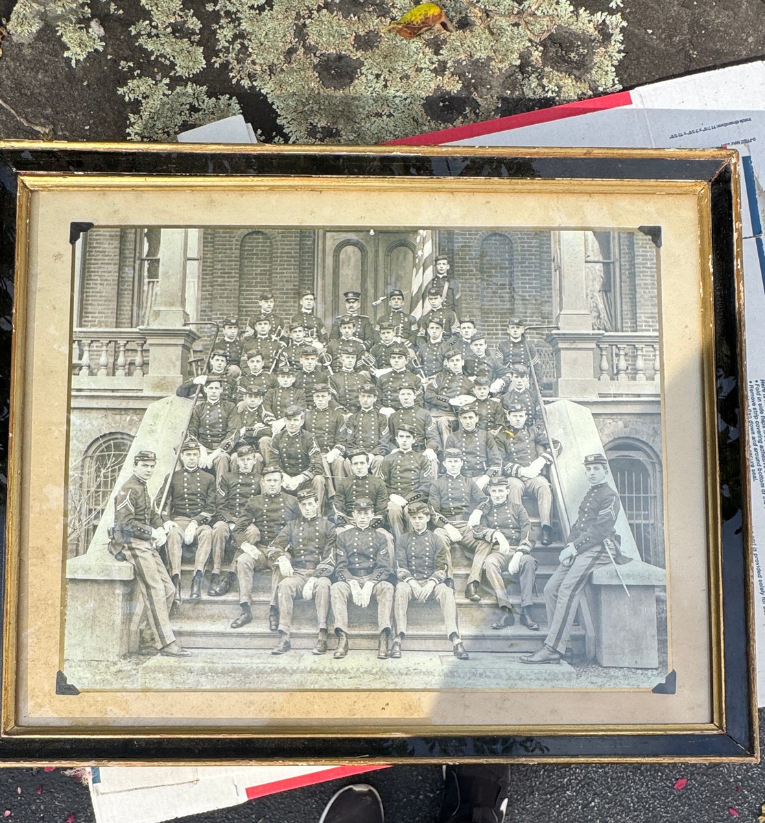 Antique Framed Military Group Photograph