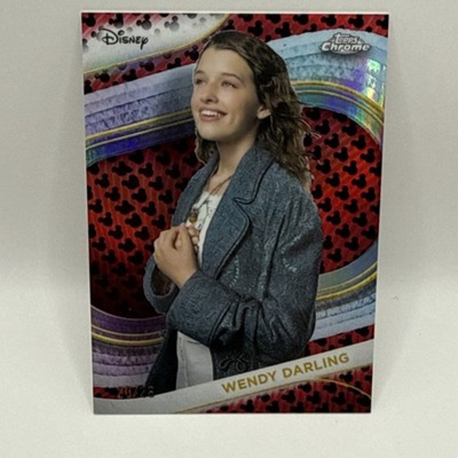 2025 Topps Chrome Disney #156 Wendy Darling /28 Short Print Mickey Background
