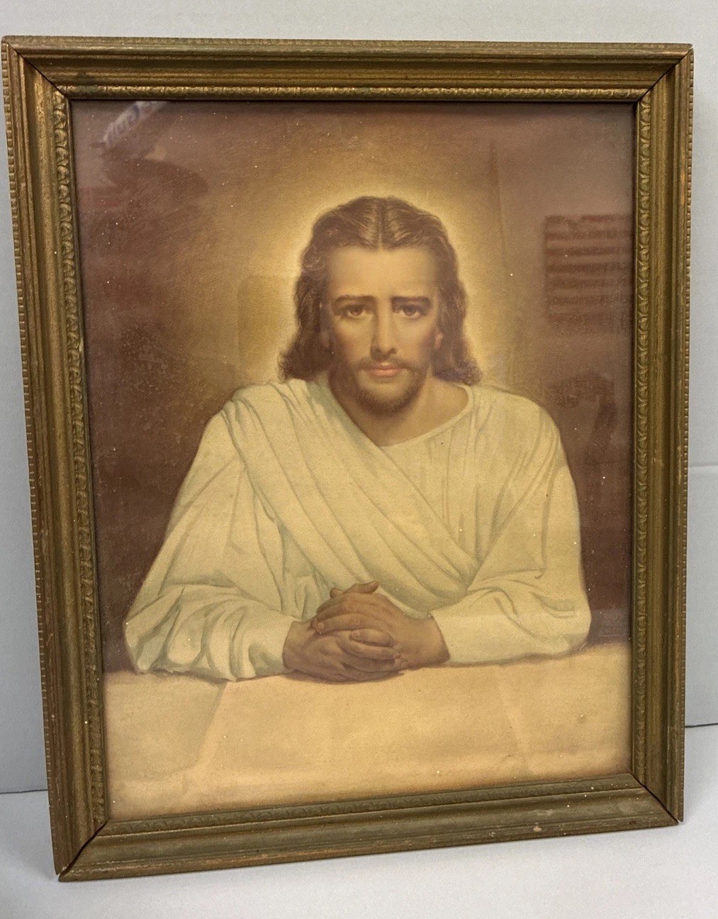 Vintage Framed Ralph Pallen Coleman The Savior Print 15.5\