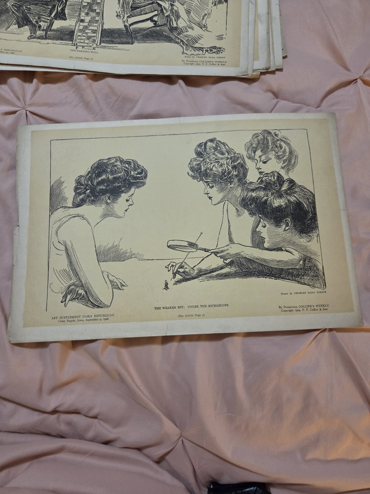 Lot of 20 Antique 1906 Charles Dana Gibson Girl Art Prints Cedar Rapids...