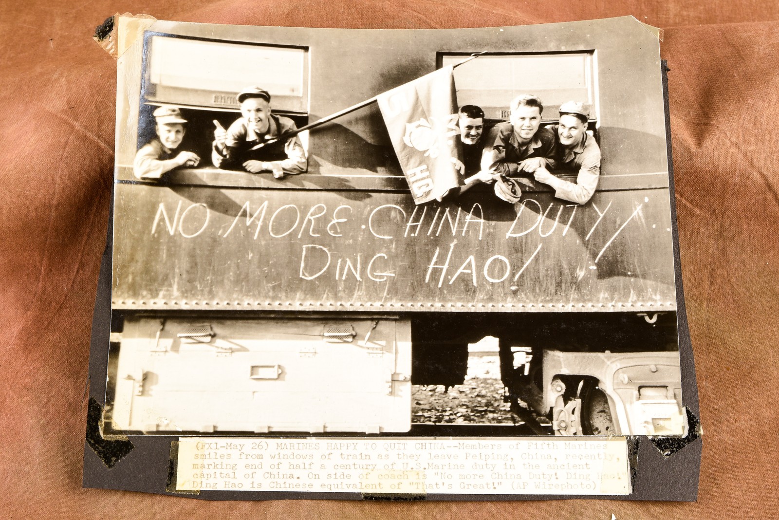 Fifth Marines Leave Peiping China After 50 Years 1947 8¾x7¼ AP Wire Photo V37