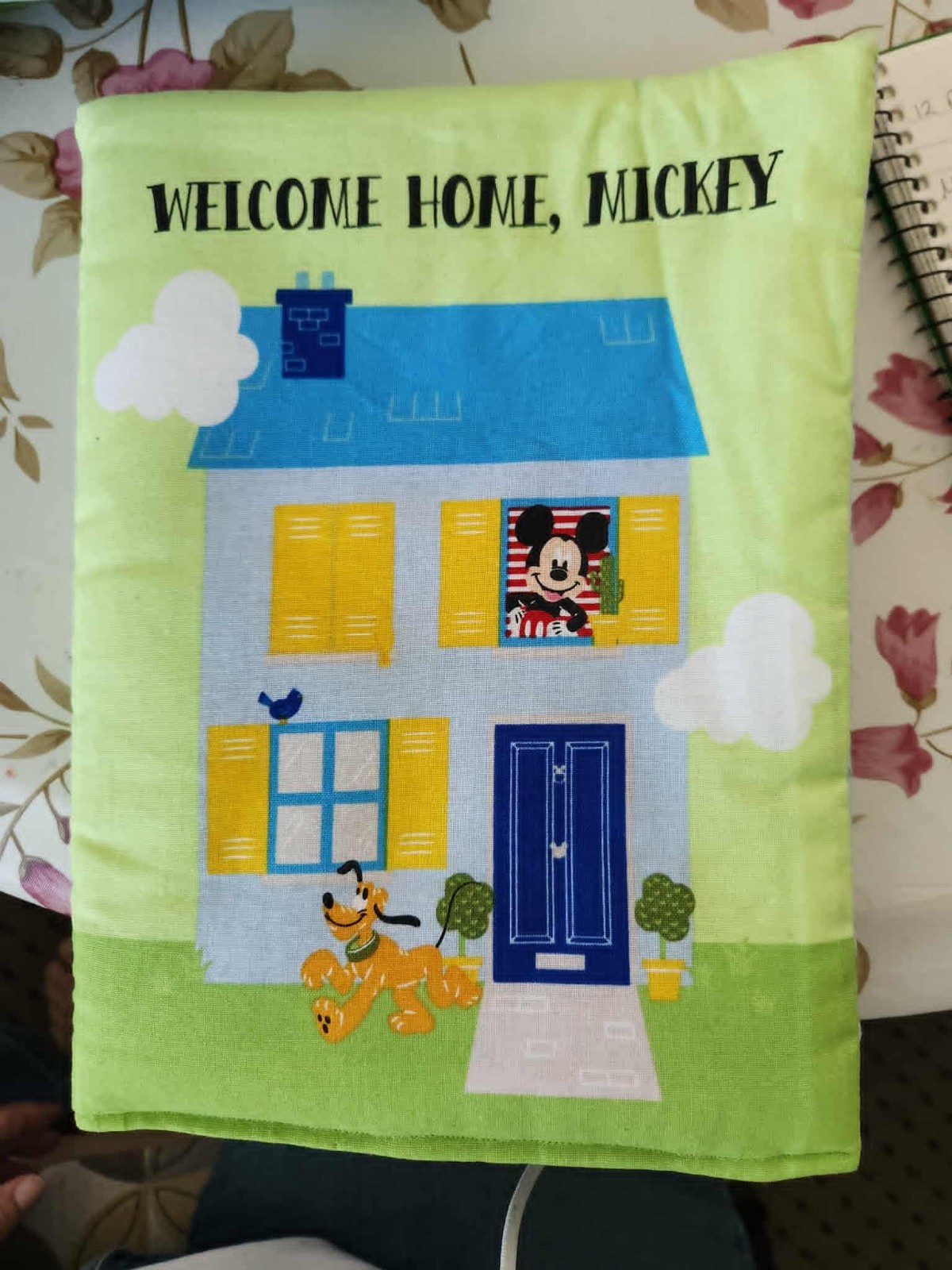 Completed Handmade Cloth Book Welcome Home, Mickey Completed Handmade Cloth Book Welcome Home, Mickey