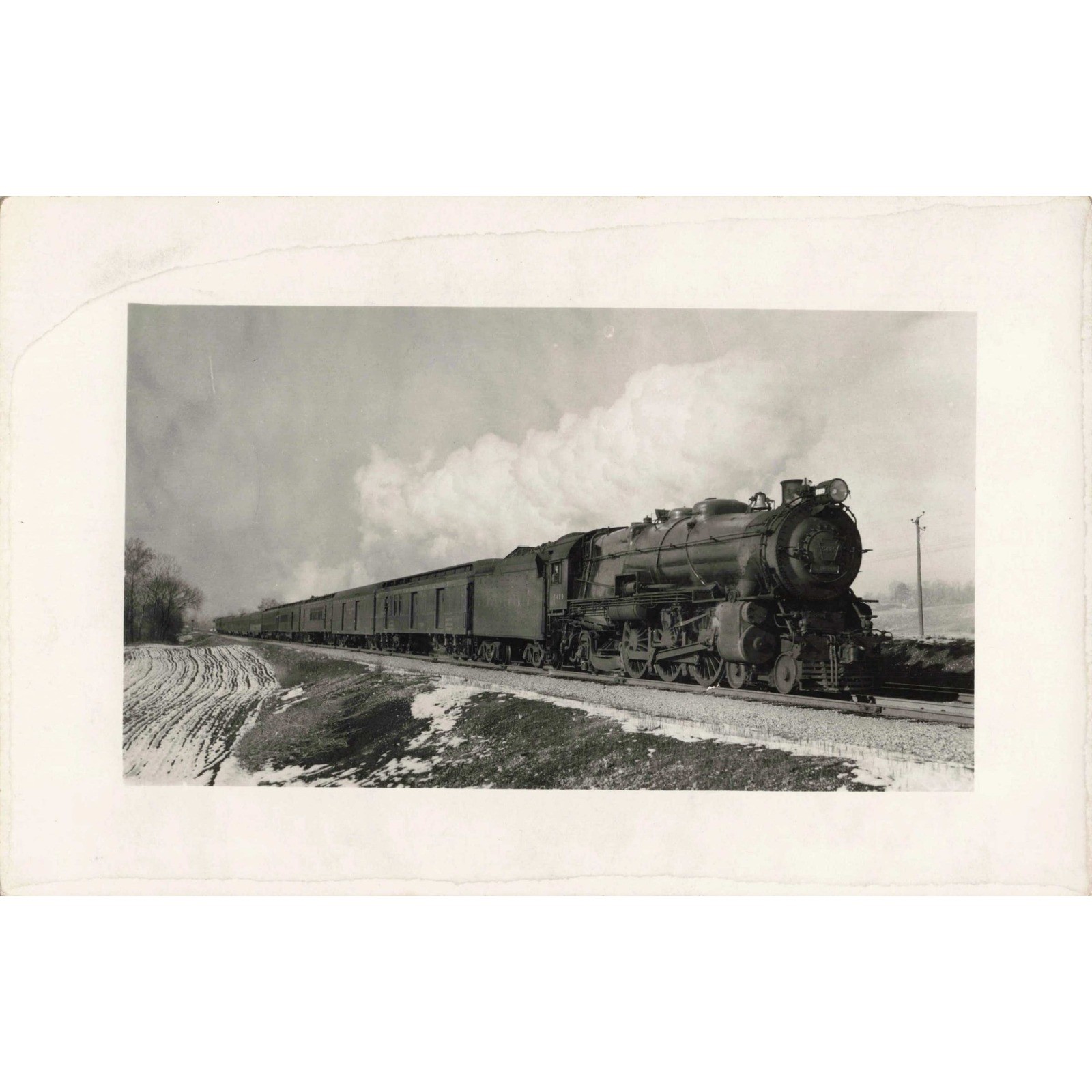RPPC Steam Locomotive Train East St Louis Illinois R.J. Foster Real Photo