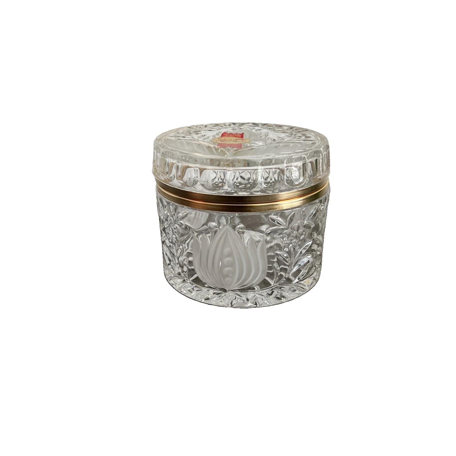 Vintage Anna Hutte Bleikristall 24% Lead Crystal Hinged Trinket Box