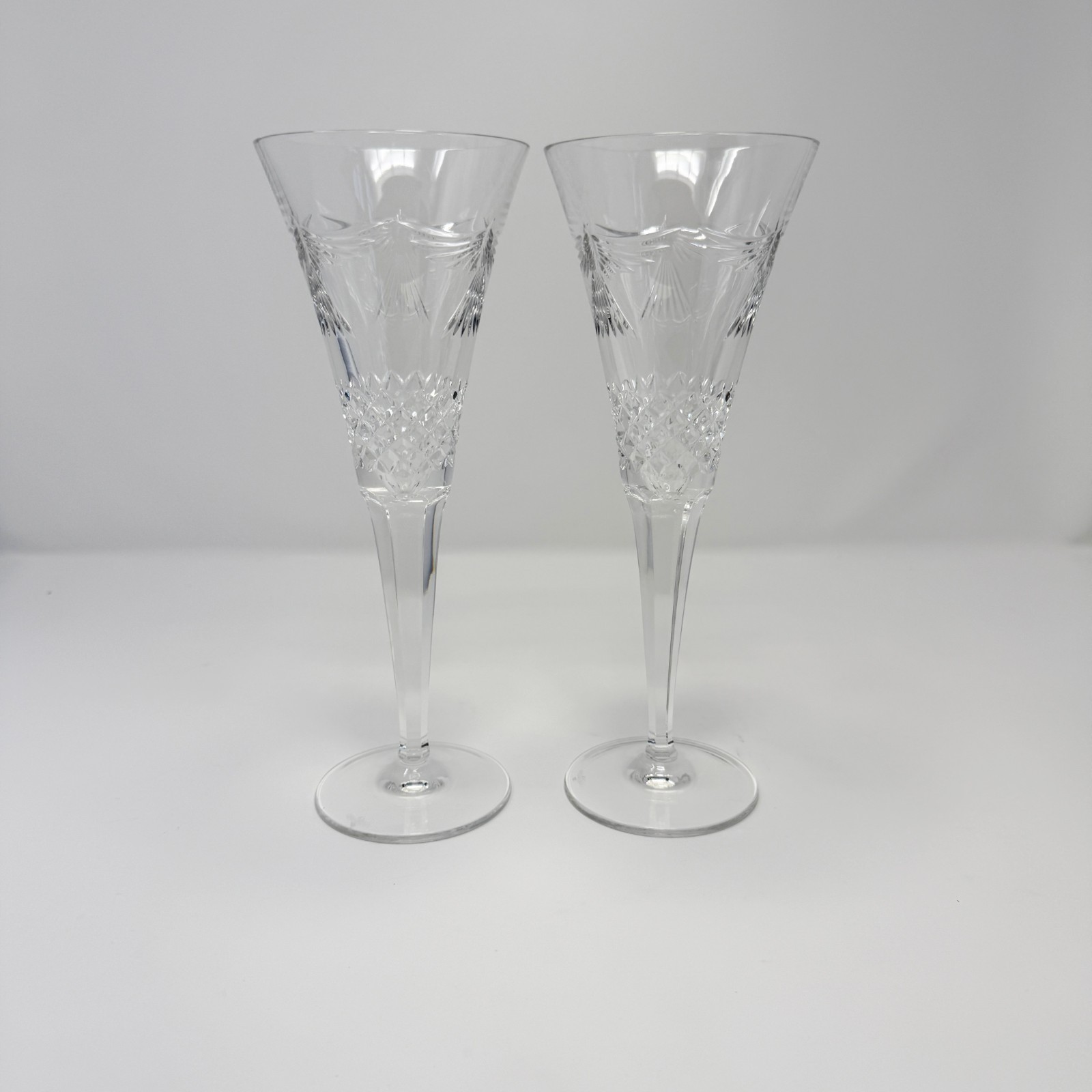 Waterford Millennium Peace Champagne Flutes Set of 2- 9 1/4\