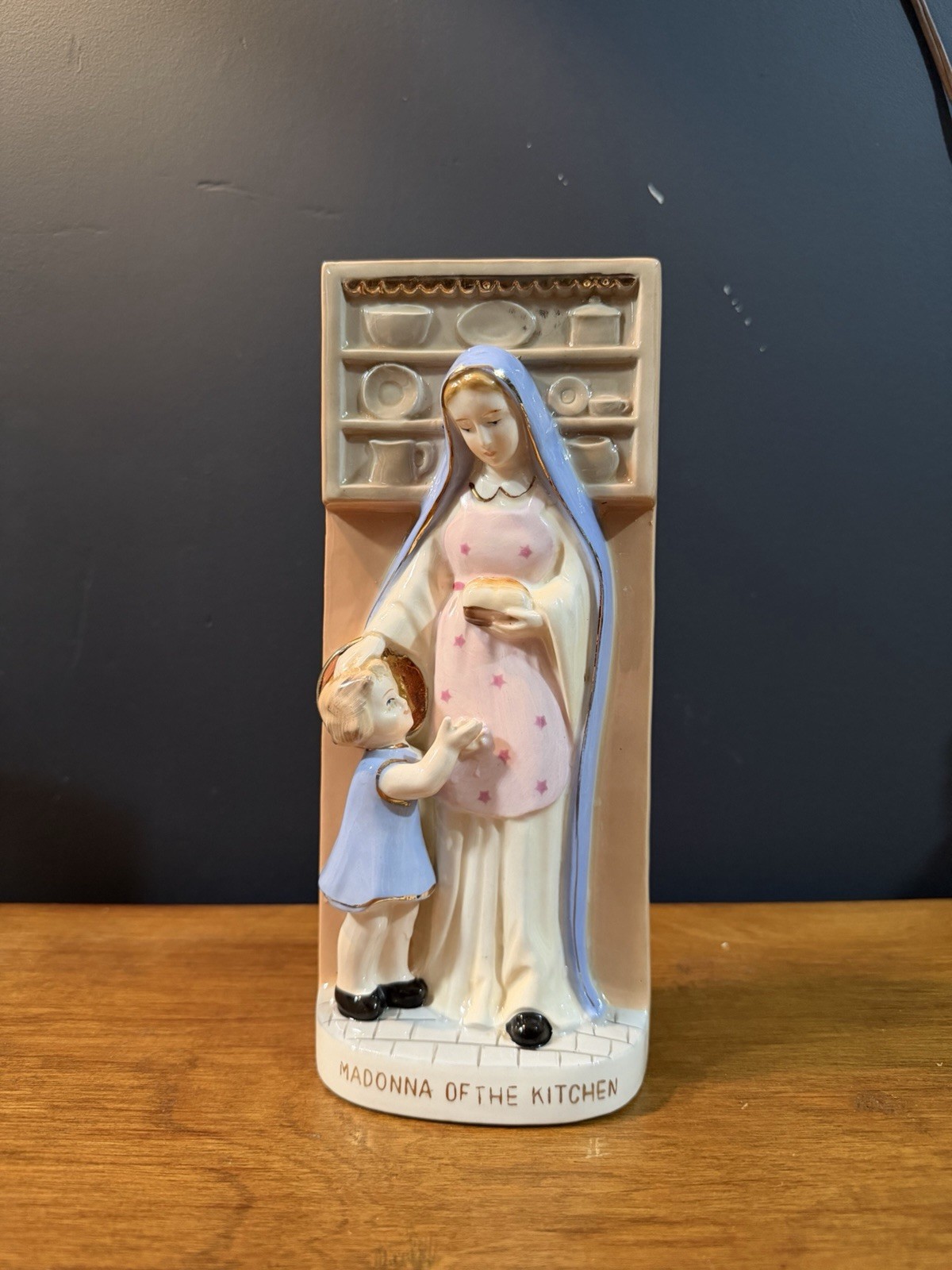 Vintage 1960 Madonna of the Kitchen Ceramic Virgin Mary Religious Figurine