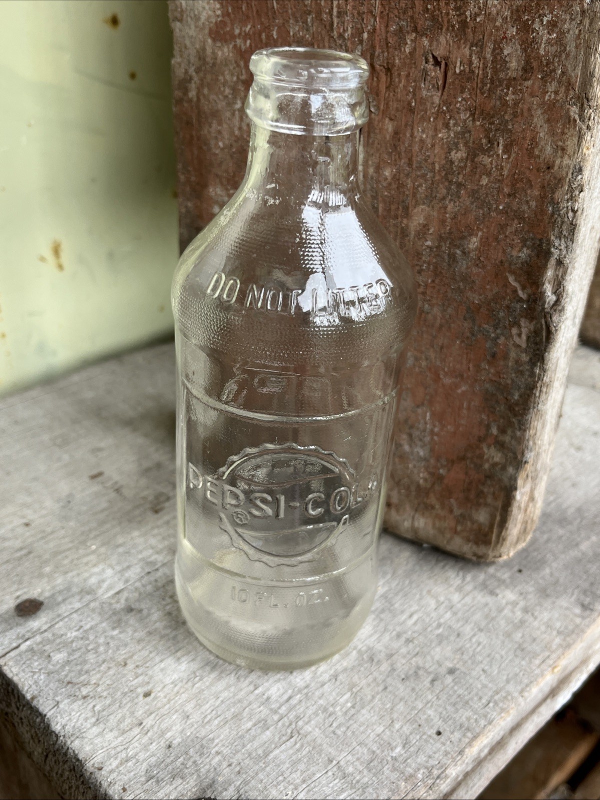 Clear Glass Embossed Pepsi-Cola 6 1/2\