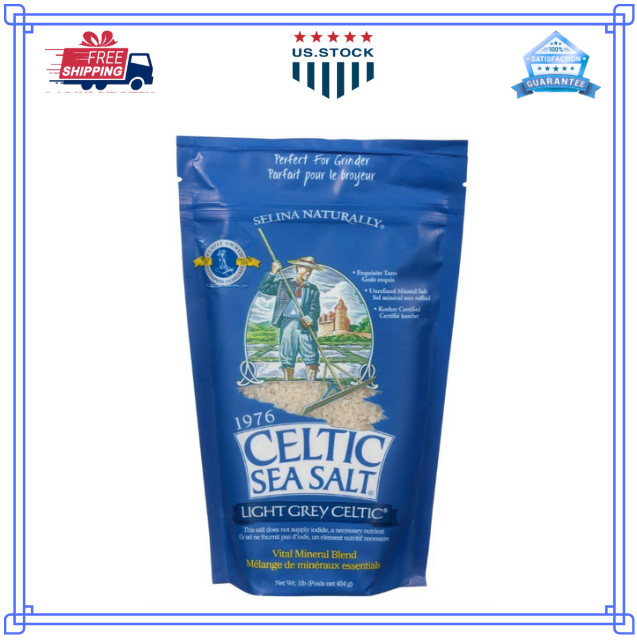 Celtic Sea Salt Fine Ground Vital Mineral Blend 1 lb 454 g GMP Quality Assured