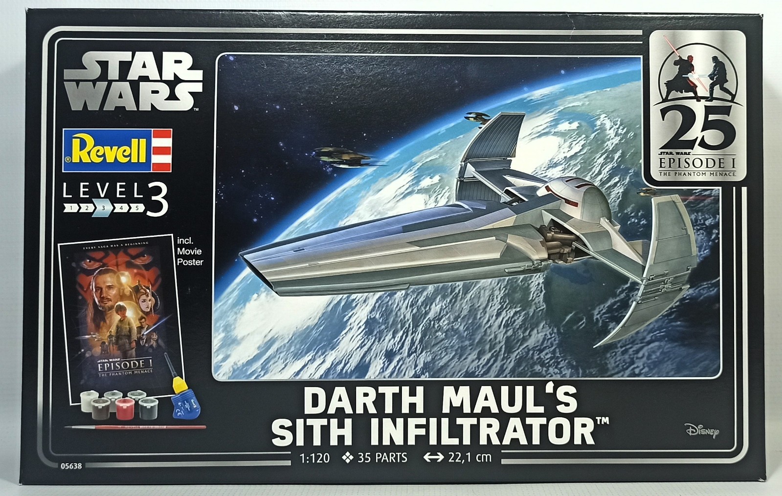 REVELL STAR WARS DARTH MAULS SITH INFILTRATOR 1:120 # 05638 MODEL KIT SEALED