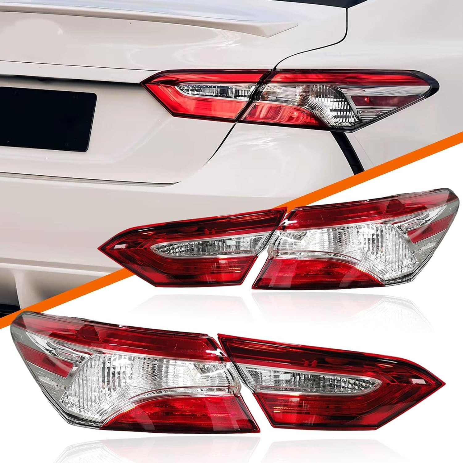 Outer+Inner Taillight Assembly Set for 2018-2020 Toyota Camry Left+Right Outer+Inner Taillight Assembly Set for 2018-2020 Toyota Camry Left+Right