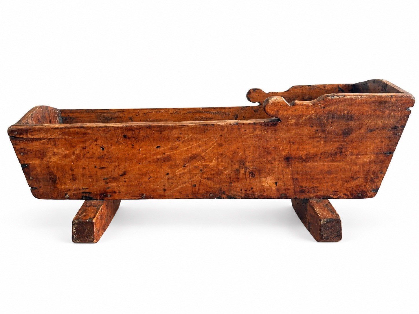 Antique Circa Early 1900s Wood Primitive Handmade Rocking Cradle for Doll Antique Circa Early 1900s Wood Primitive Handmade Rocking Cradle for Doll
