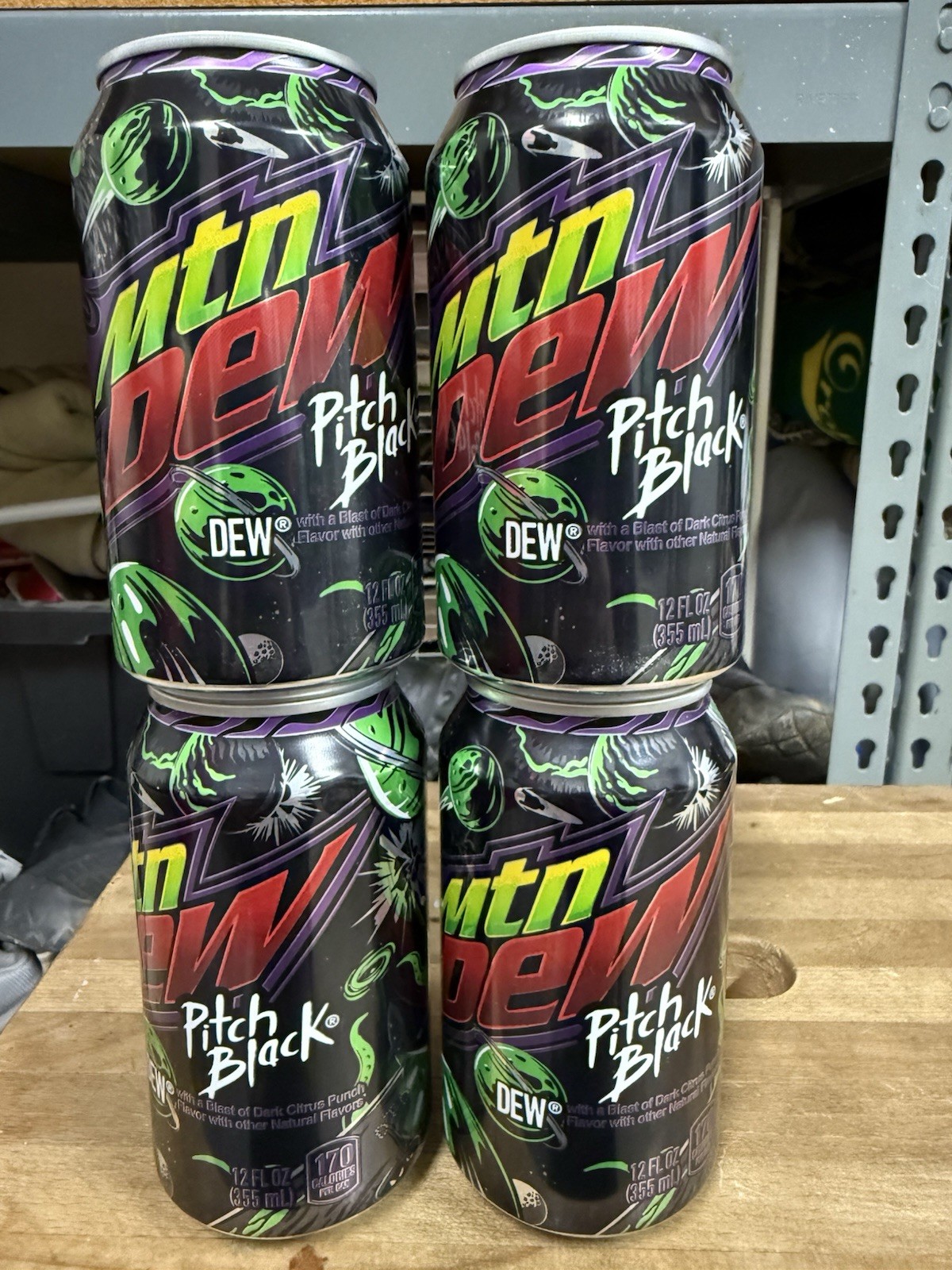 2023 FULL Mountain Dew Mtn Dew Pitch Black 12oz Dew Cans Mtn Dew Can 4 Full Cans