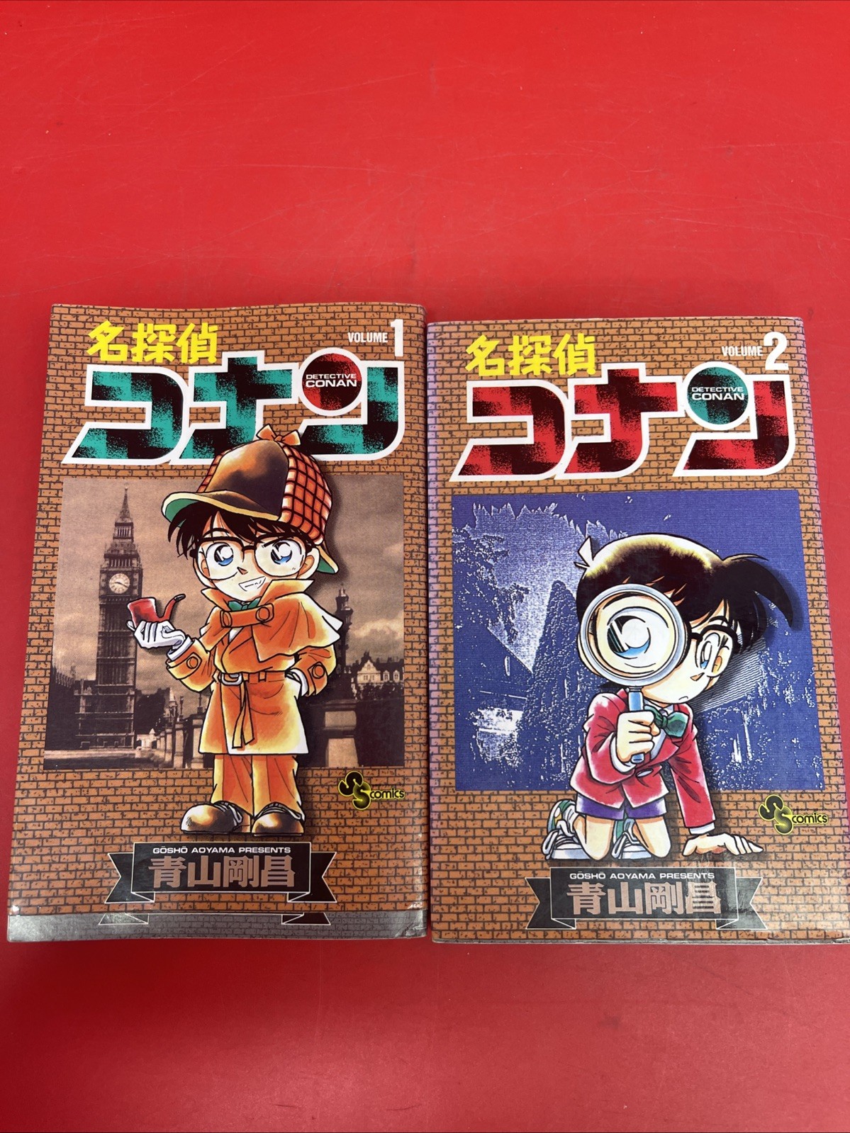 Detective Conan Manga Vol 1 & 2 Japanese Gosho Aoyama Shogakukan Vintage     •18