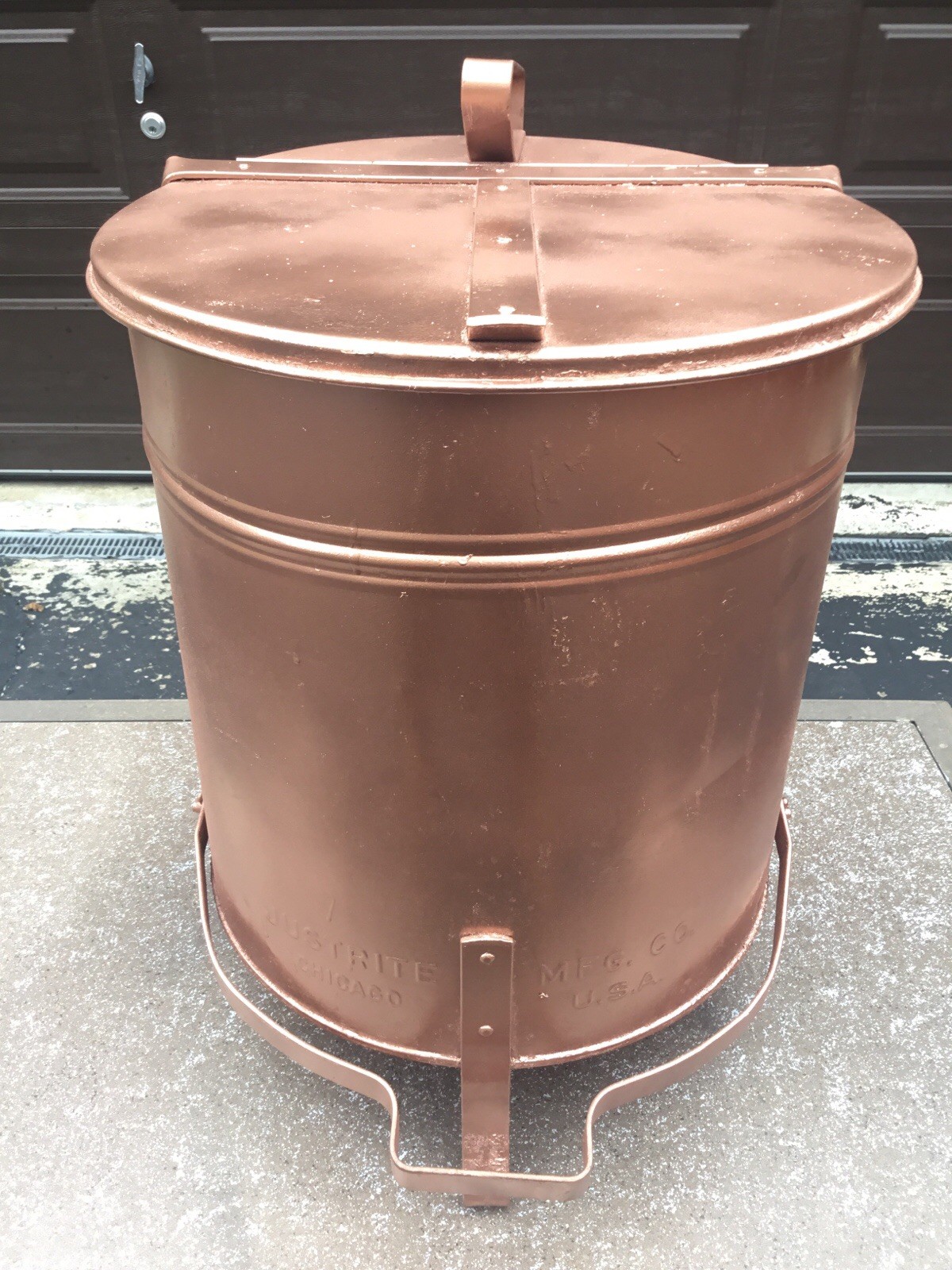 Vintage Just Rite Oily Waste Can Gas Station Chicago Tested Working Can 1900’s Vintage Just Rite Oily Waste Can Gas Station Chicago Tested Working Can 1900’s
