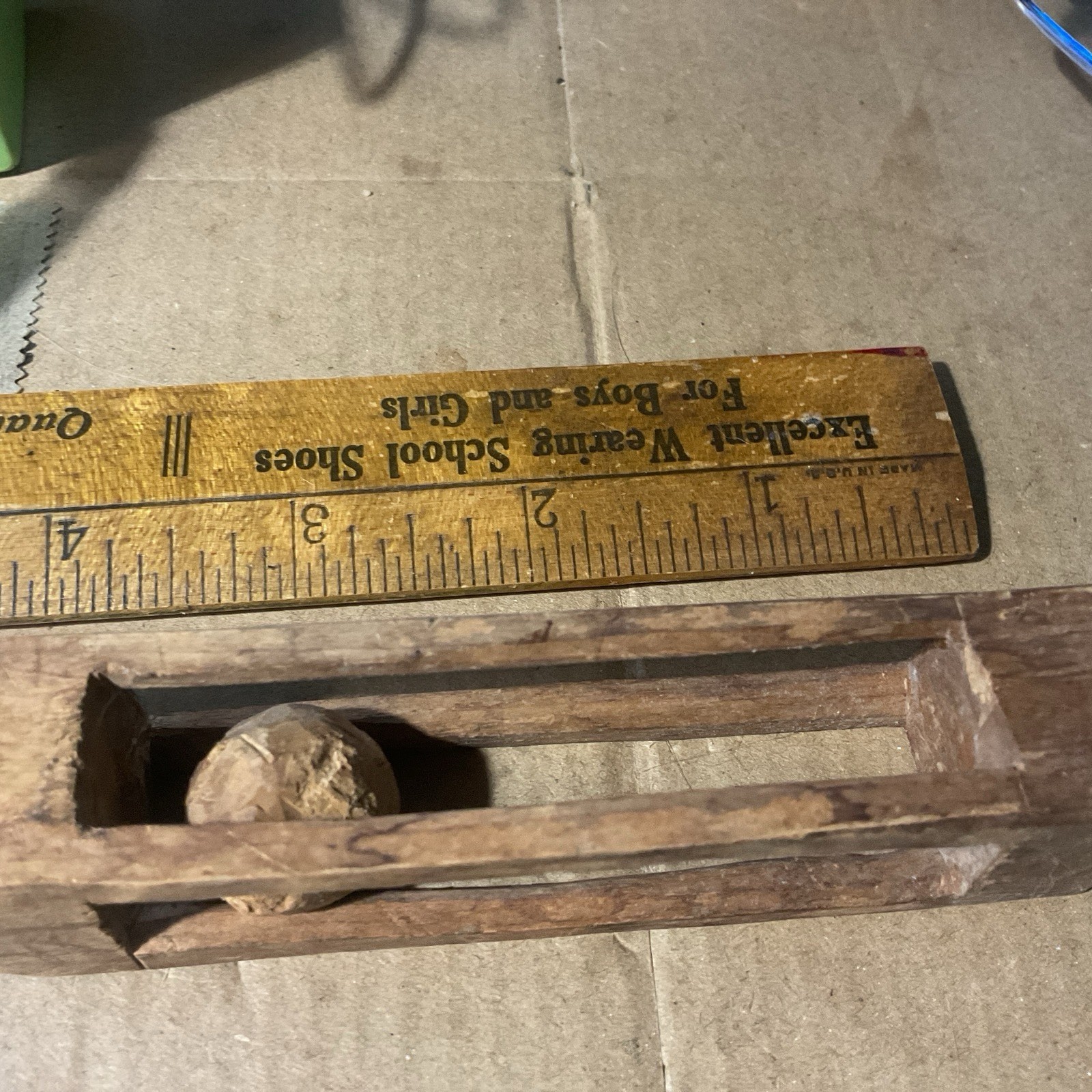 Antique Folk Art Hand Carved Wood Captive Ball Cage Whimsey Whittled 4\