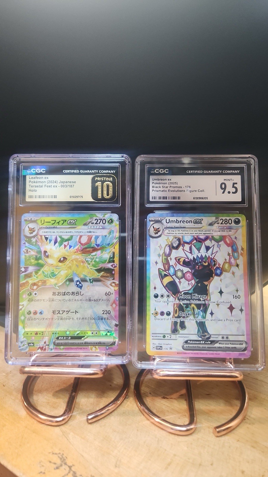 🔥 CGC 9.5 Umbreon ex + CGC 10 Leafeon ex Eeveelution Lot Pokémon Slabs 🔥